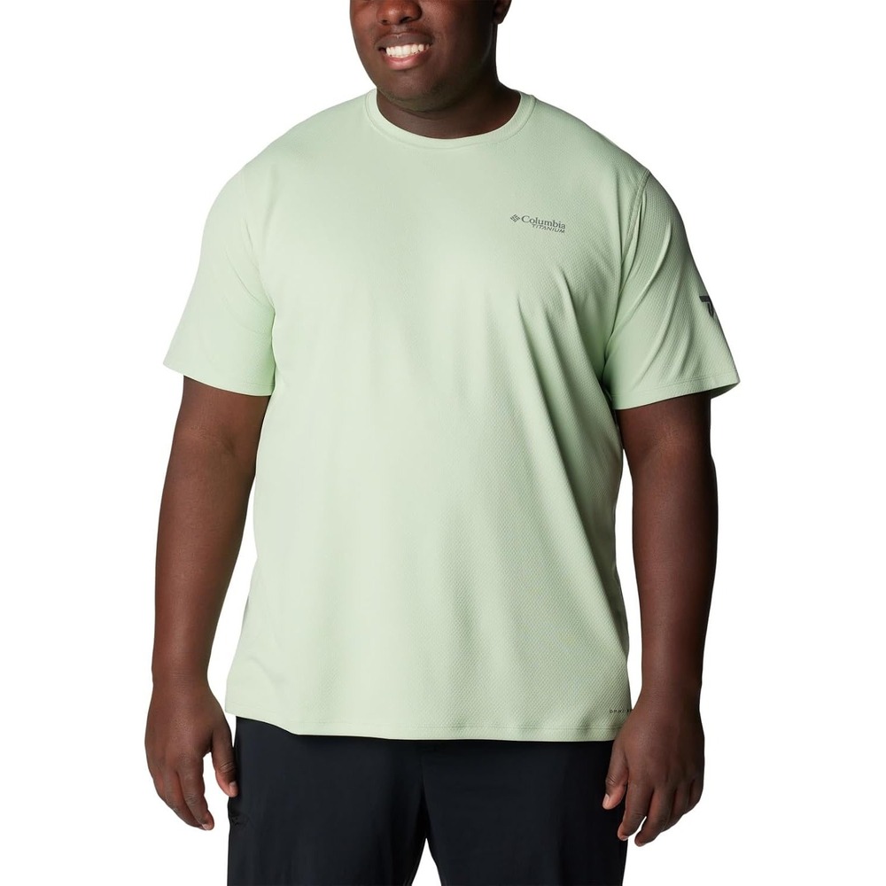 Columbia Hike Crew T-Shirt Mens 4X Light Green Omni-Wick Titanium AS1419-318 NWT